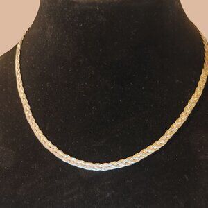 Sterling Silver 48mm Braided Necklace  14g Stamped 925 18 inches Long